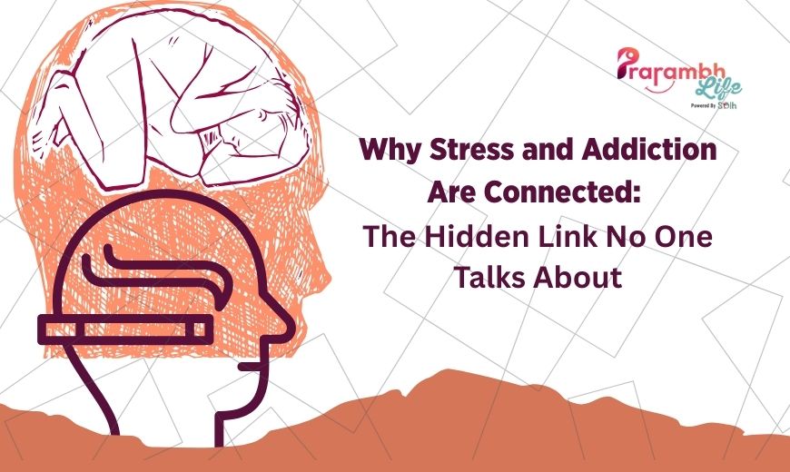 stress and addiction connection, stress biomarkers, AI-powered stress tracking, recovery journey platform, online addiction support